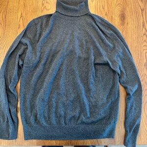 JCrew Silk and Cotton Heather Grey Turtleneck